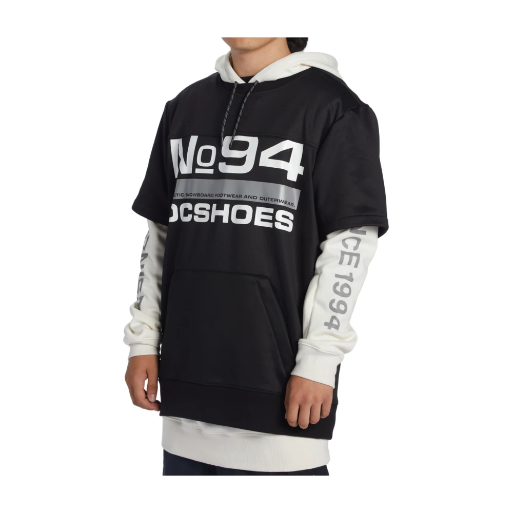 DC Shoes Zwarte trui met capuchon en ritssluiting zakken Black Heren