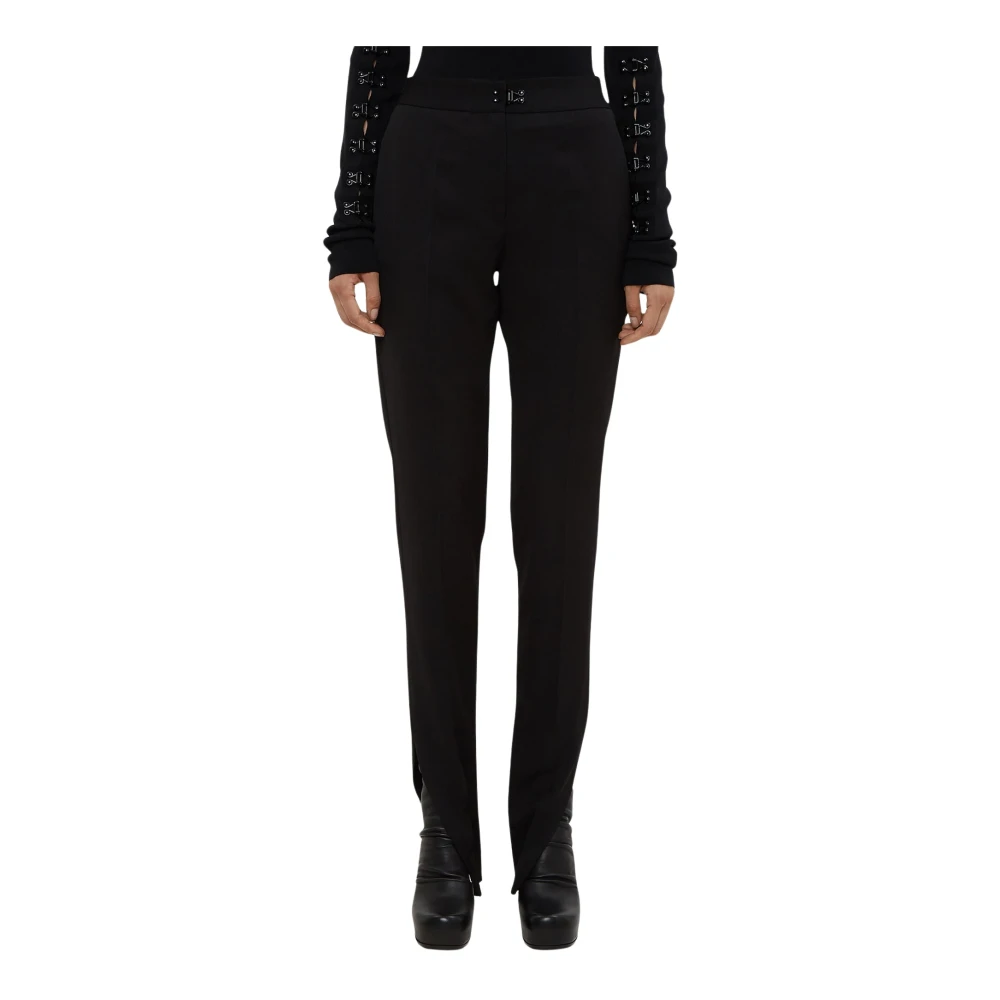 Oliver Theyskens Black Tailored Split Hem Trousers - Female - Slim-Fit Trousers - Xs - Trousers
