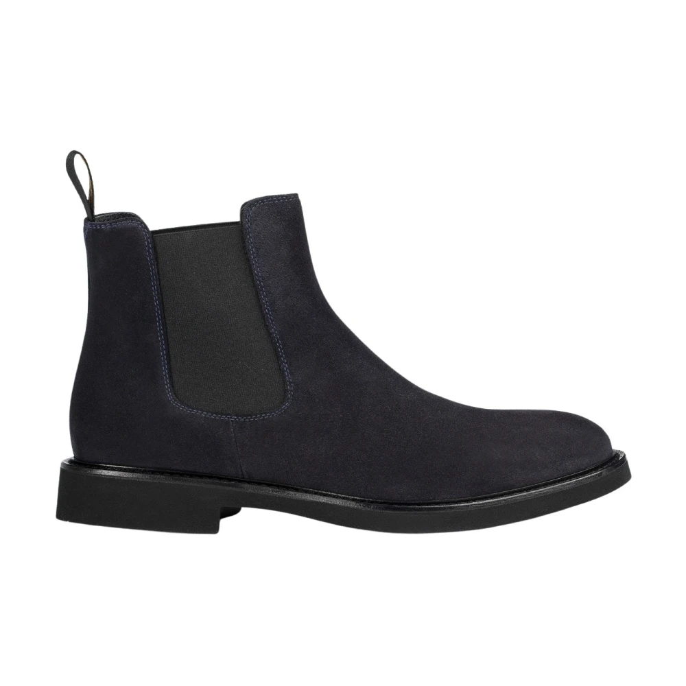Doucal's Men's Blue Chelsea Boots, 9 1/2 Uk, Suede Beatles Ankle Boot
