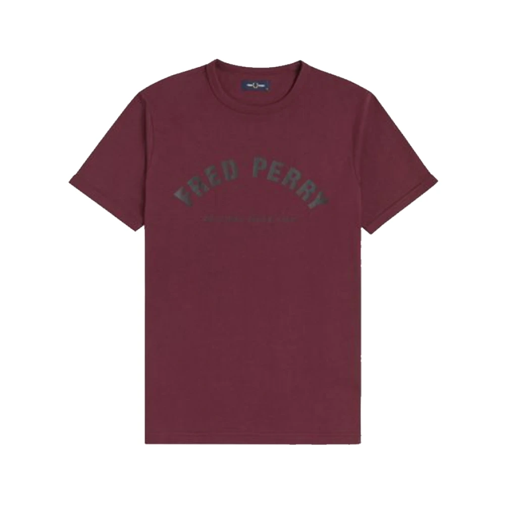 Fred Perry Arch Branded T-Shirt in Burgundy Red Heren