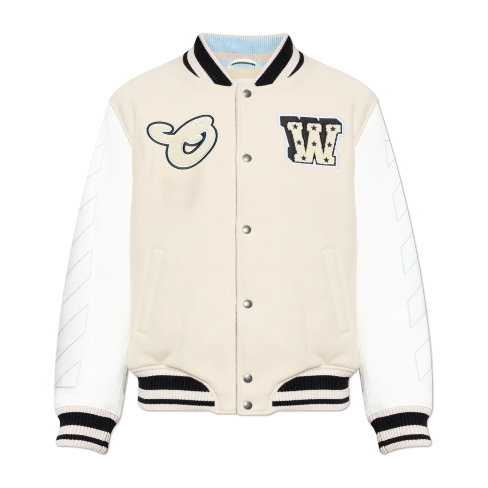 Off White Uomo Beige - Insulated Bomber Jacket - Jackets - L
