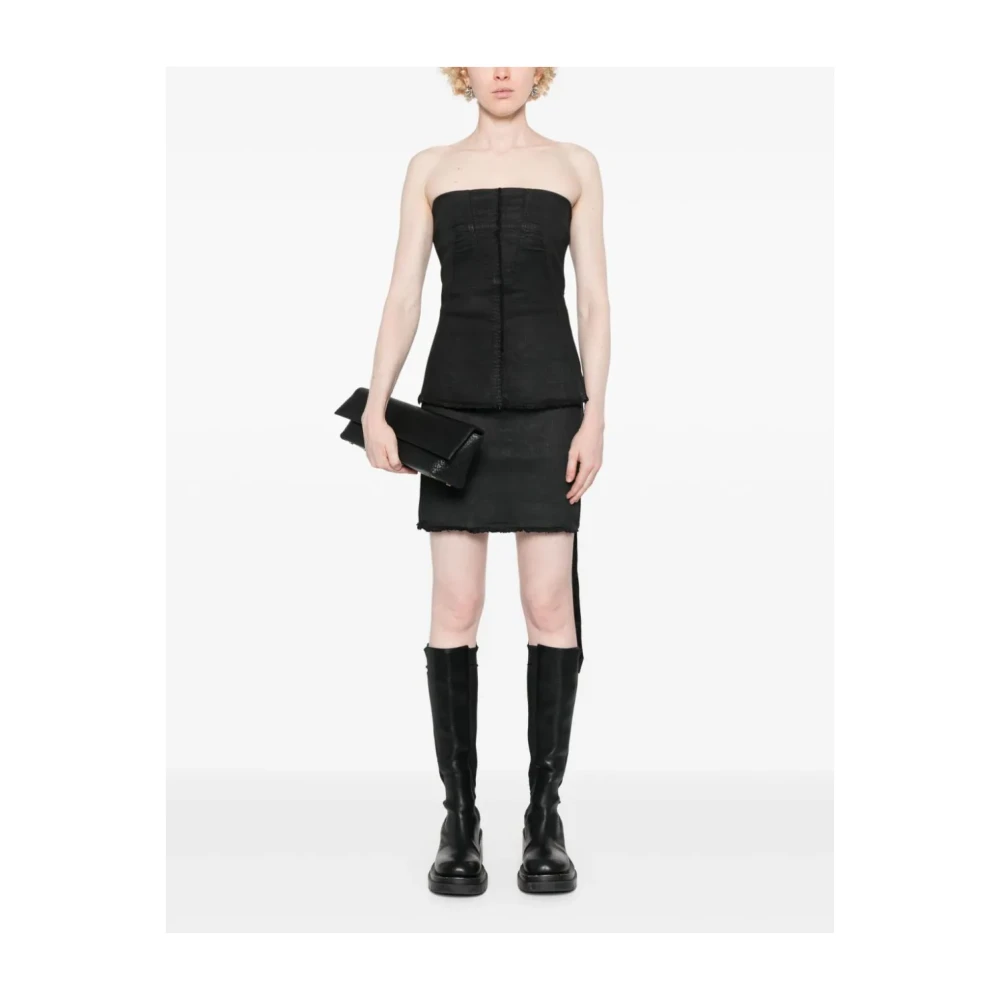 Rick Owens Mini Dirt Style Rok Black Dames