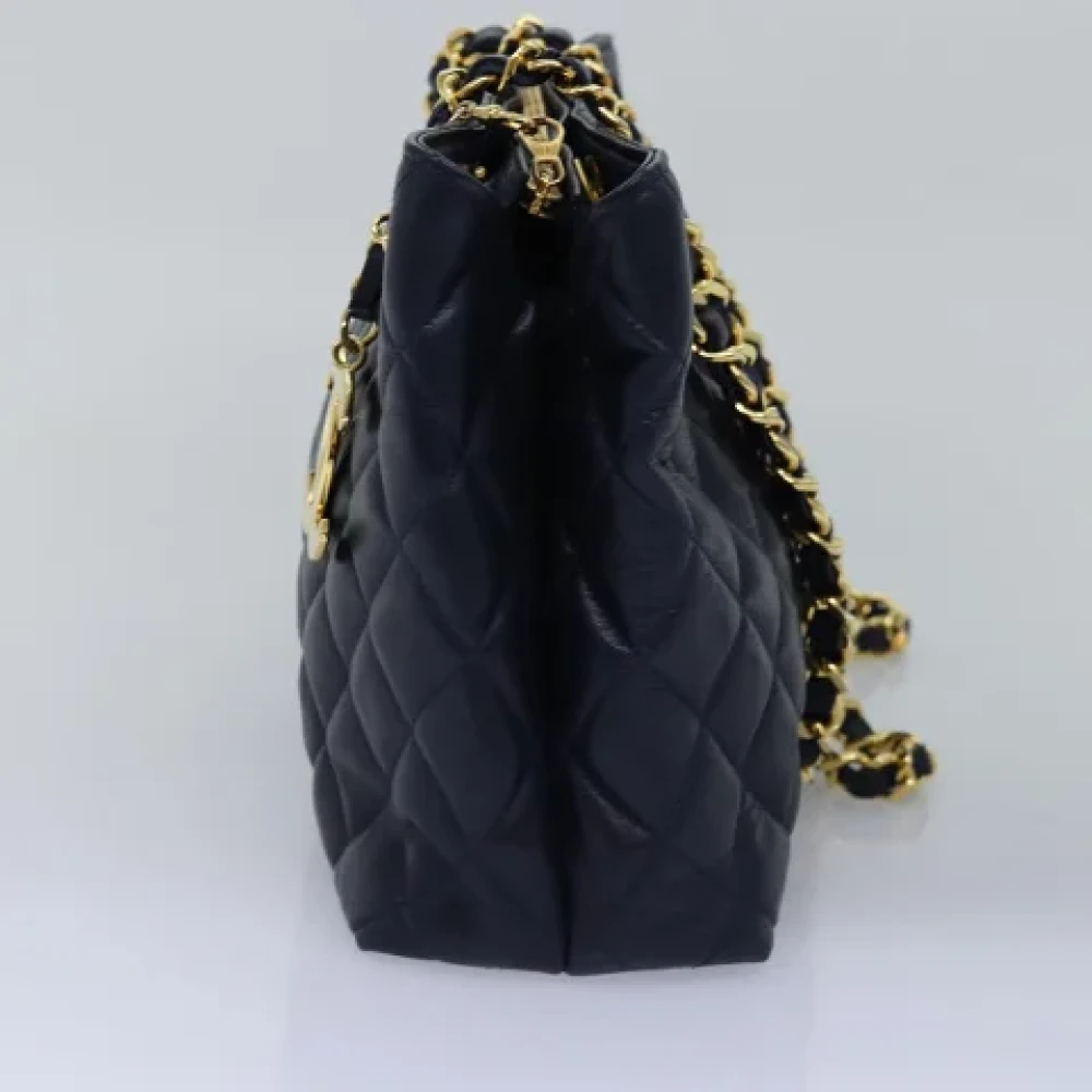 Chanel Vintage Pre-owned Leather chanel-bags Blue Dames