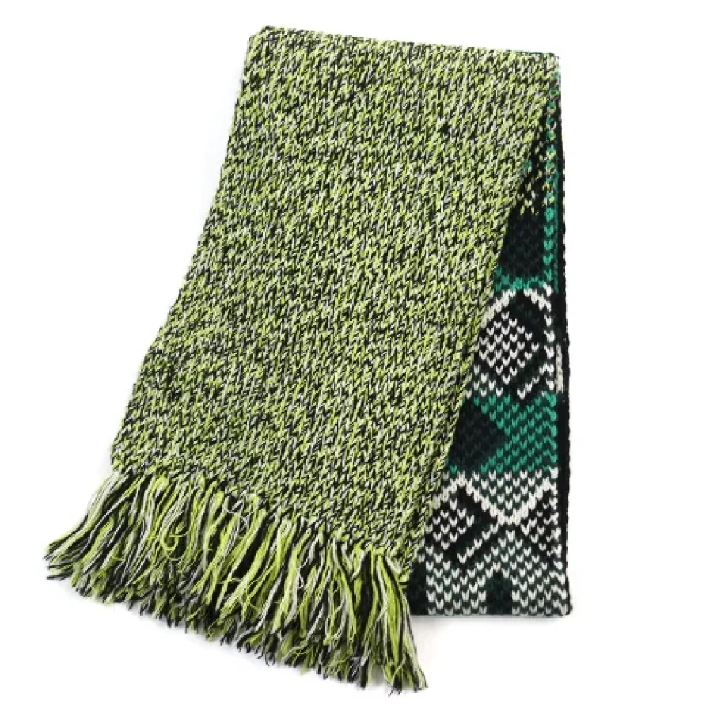 Prada Vintage Pre-owned Wool scarves Green Dames