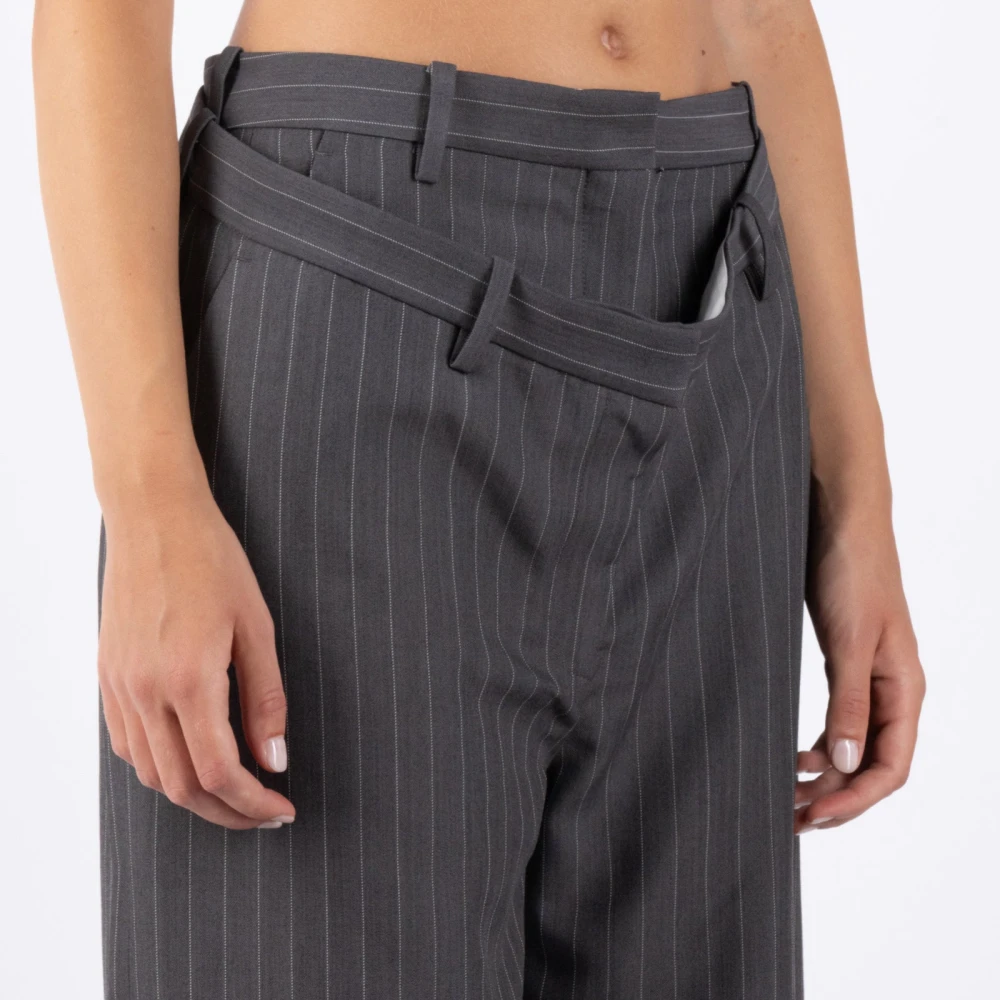 Acne Studios Grijze Melange Wollen Broek Gray Dames