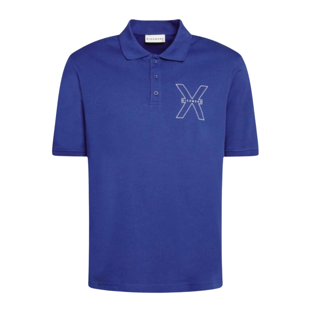 John Richmond Heren Polo Shirt Blue Heren