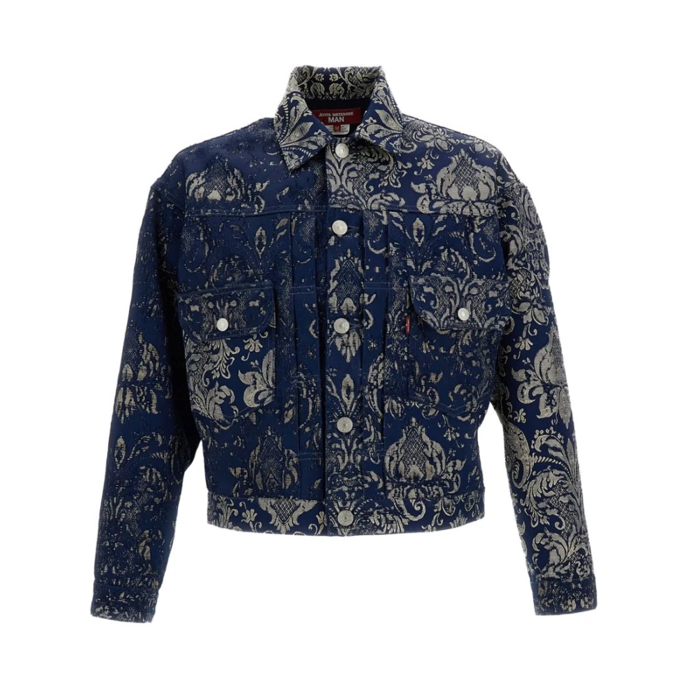 Junya Watanabe Men's Blue Floral Print Shirt Jacket - Light Jackets - L - Jackets