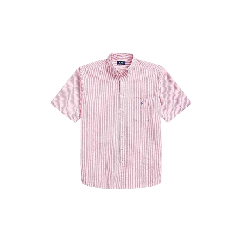 Polo Ralph Lauren Casual roze gestreept overhemd korte mouw Pink Heren