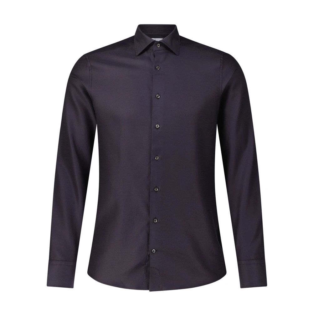 Stenströms Elegant Slim-Fit Overhemd met Fijn Patroon Black Heren