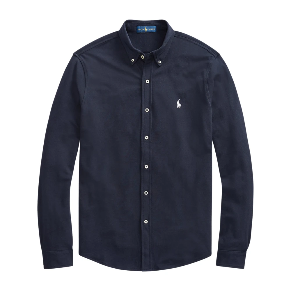 Polo Ralph Lauren Blue Ultralight Piqué Shirt - Male - Casual Shirts - L - Shirts