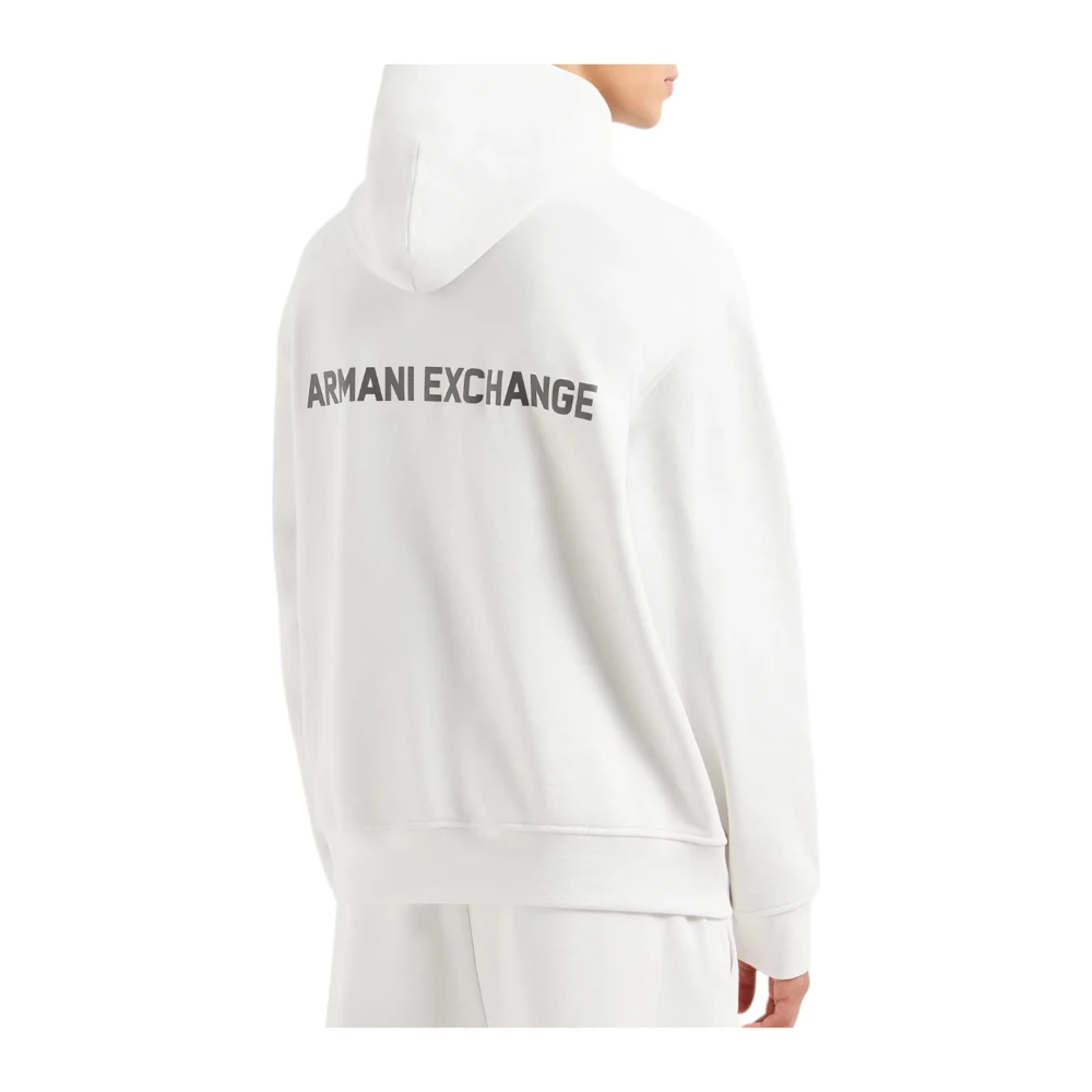 Armani Exchange Witte Hoodie Verhoog Stijl White Heren