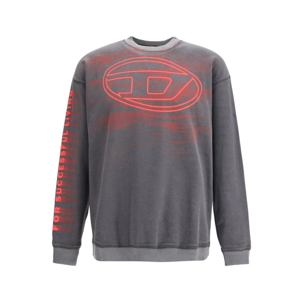 Diesel Men's Gray Cotton Logo Sweatshirt