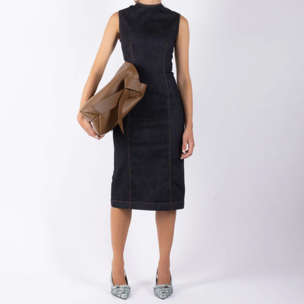 Acne Studios Indigo Blauwe Katoenen Jurk Blue Dames