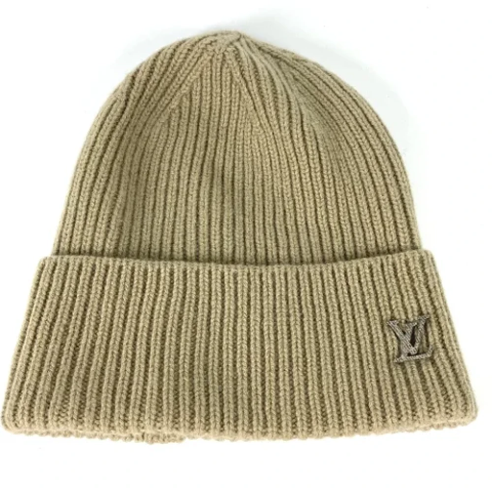 Louis Vuitton Vintage Pre-owned Cashmere hats Beige Dames