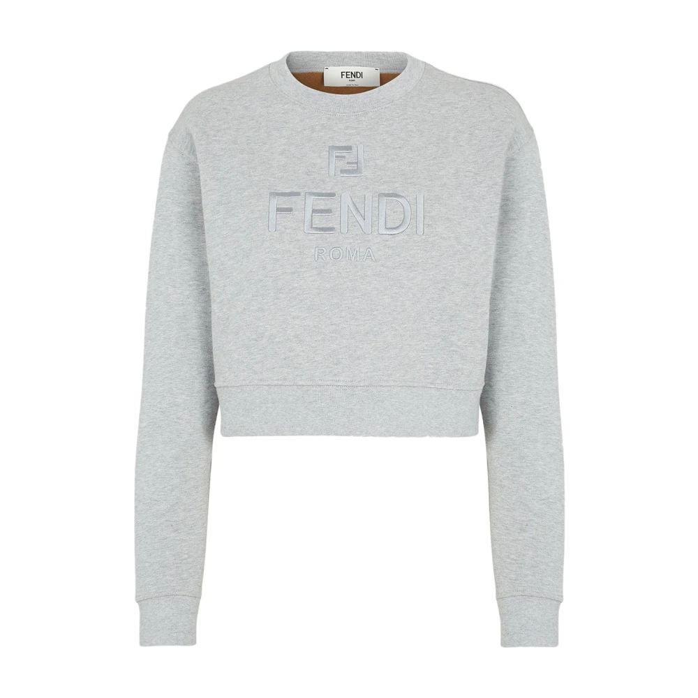 Fendi Grijze Katoenen Sweatshirt Herfst-Winter Collectie Gray Dames