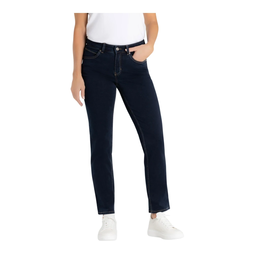 MAC Donkerblauwe Denim Slim-fit Jeans Blue Dames