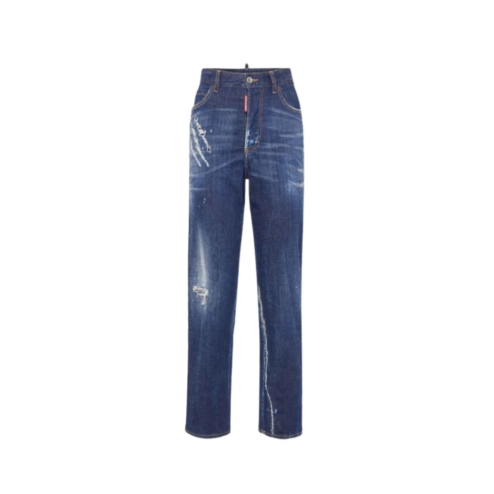 Dsquared2 Versleten Boston Broek Blue Dames