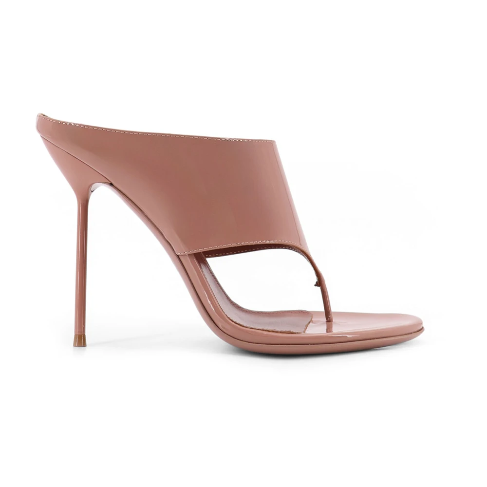 Paris Texas Vrouw Beige Lidia Thong Sandalen Van Gelakt Leer