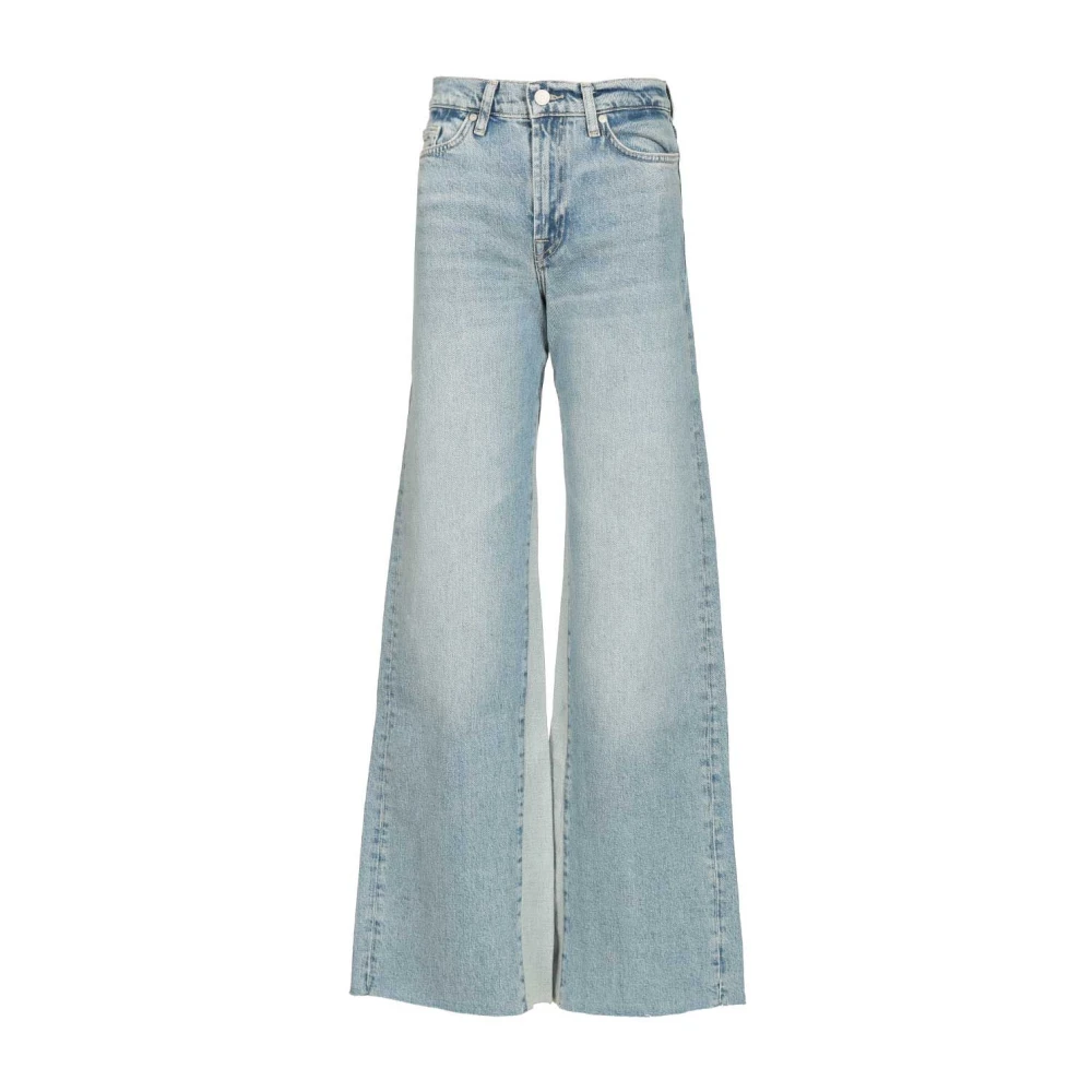 7 For All Mankind Women's Blue Lotta Wide Leg Jeans - Wide Jeans - W29 - Jeans