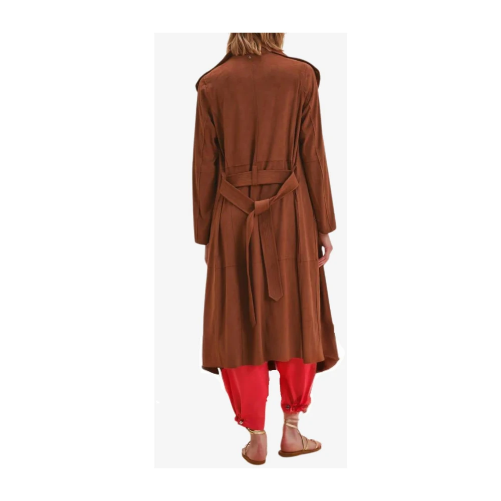 Nenette Eco-Suede Trench Coat Brown Dames