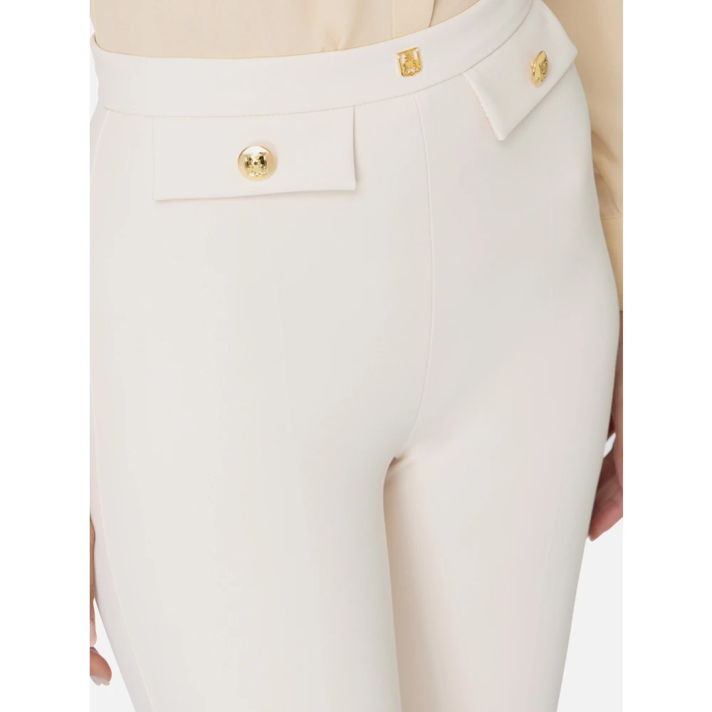 Elisabetta Franchi Capri Broek met Stud Detail Beige Dames