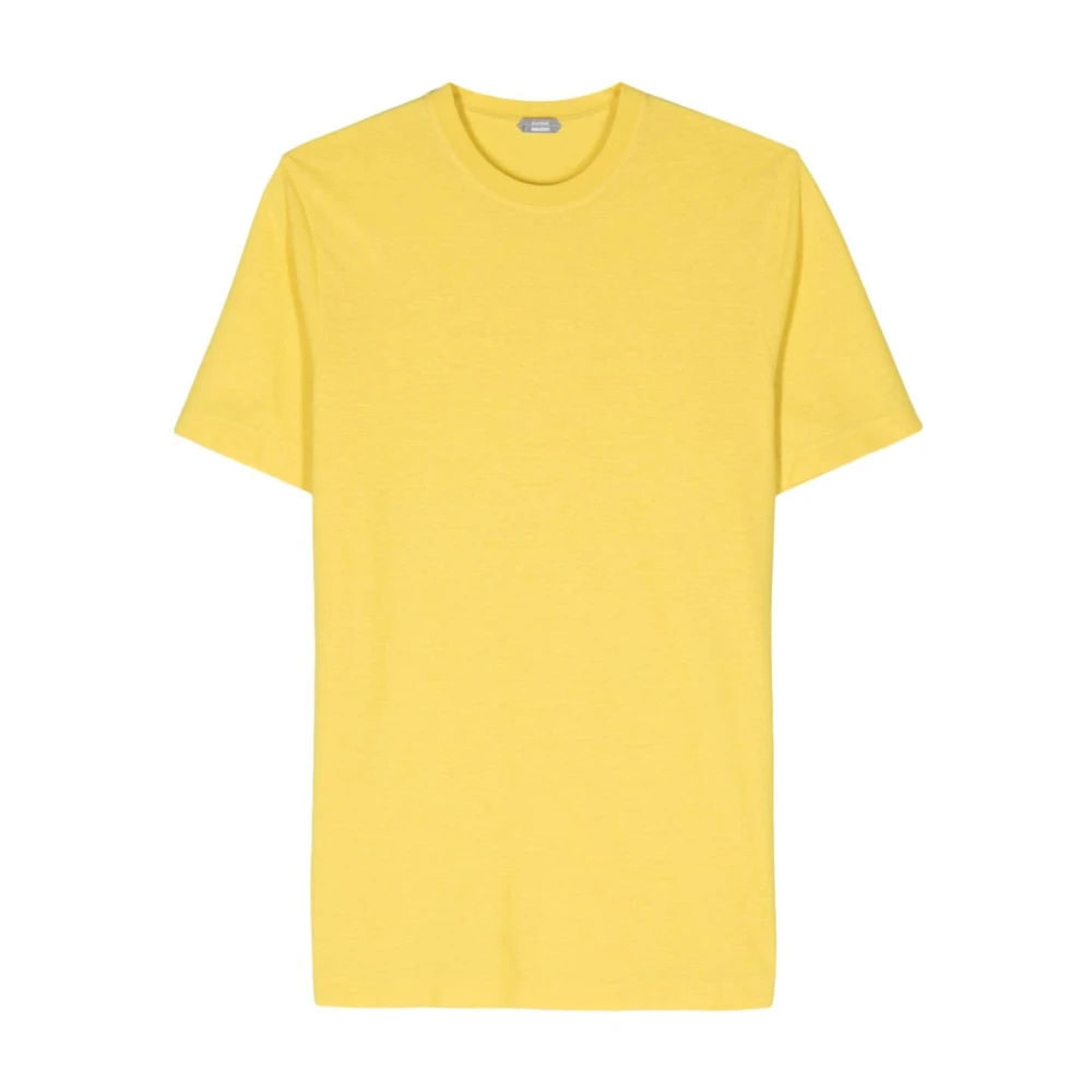 Zanone Biologisch Katoenen Gele T-shirt Jersey Yellow Heren