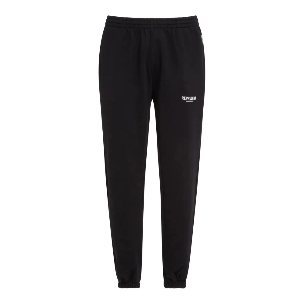 Represent Zwarte katoenen sportieve joggers met logo Black Heren