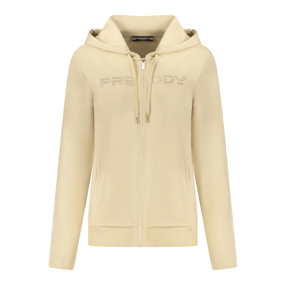 Freddy Women's Beige Long-Sleeved Hoodie - Zip-Throughs - L - Sweatshirts & Hoodies