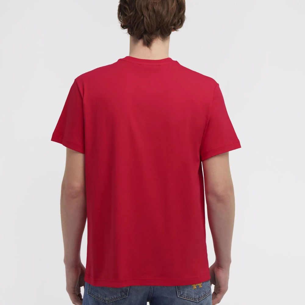 Roberto Cavalli Logo T-shirt Ronde Hals Korte Mouwen Red Heren
