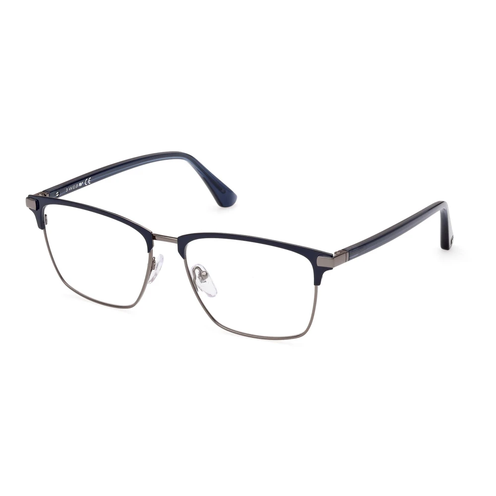 Web Eyewear Men's Blue Glasses, 55 Mm, Stylish Metal Eyewear Frames