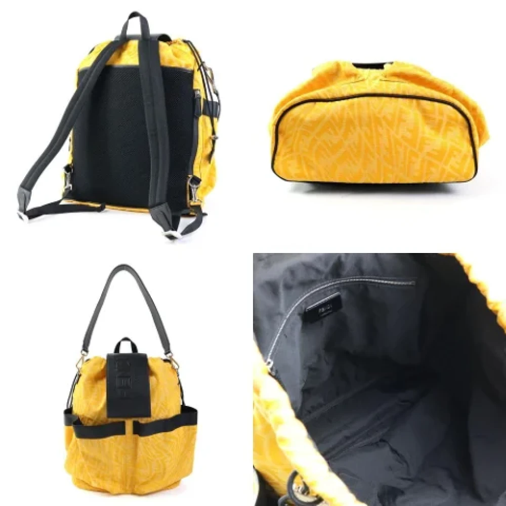 Fendi Vintage Pre-owned Canvas backpacks Yellow Dames