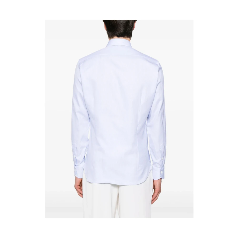 Mazzarelli Lichtblauwe Button-Up Overhemd Blue Heren
