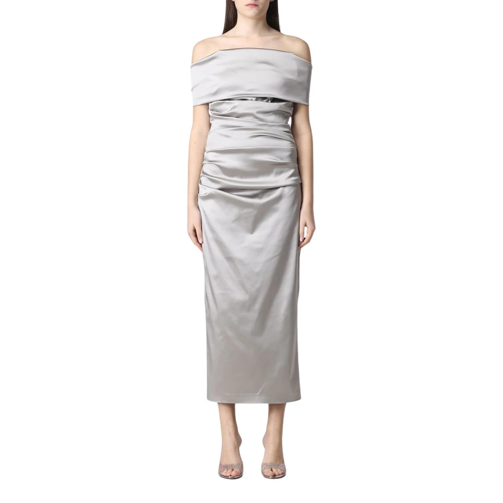 Talbot Runhof Elegant Dove Grey Dress Gray Dames