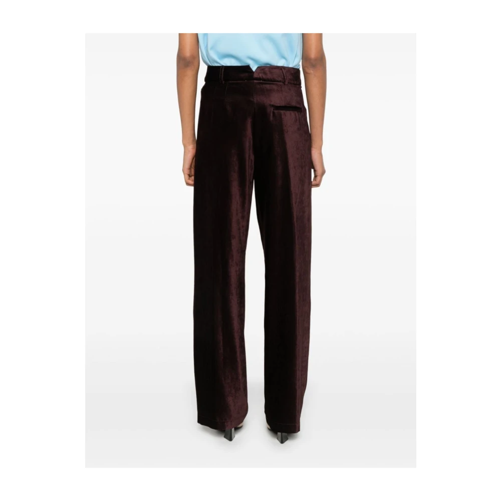 Forte Bruine Fluwelen Wijde Broek Brown Dames