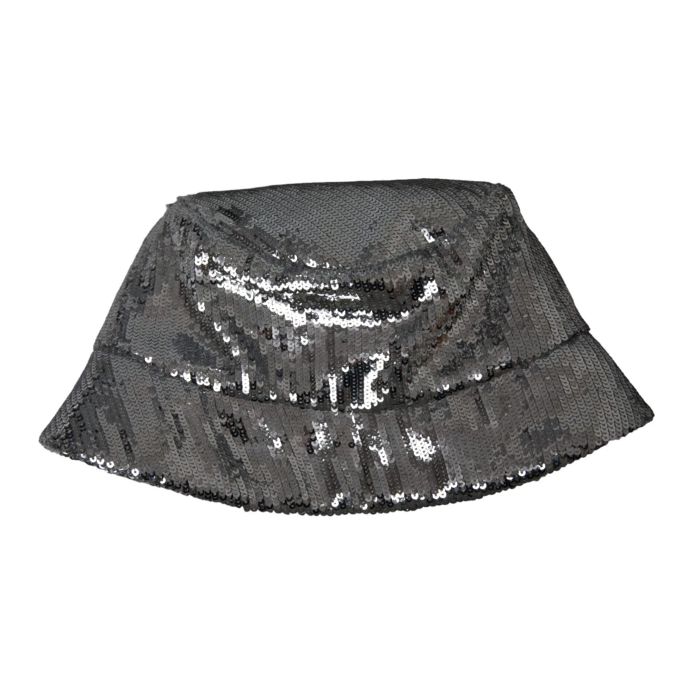 Dolce & Gabbana Zilveren Pailletten Bucket Cap Gray Heren
