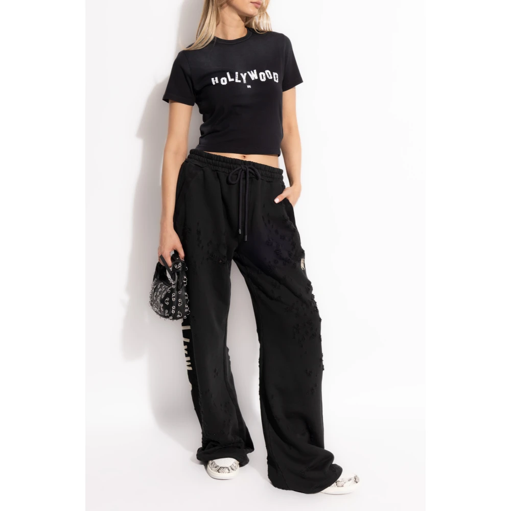 Amiri T-shirt met logo Black Dames