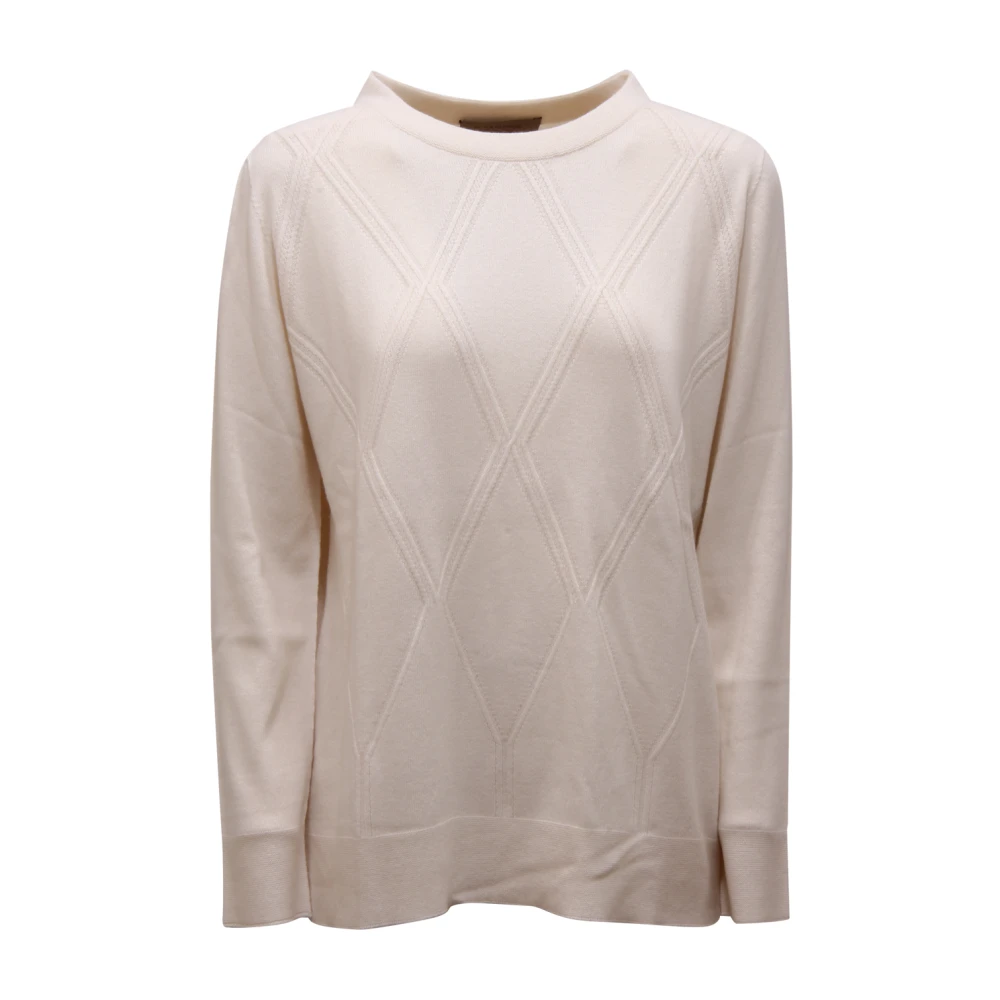 D.exterior Women's White Maglione Cashmere-Wool Blend Sweater