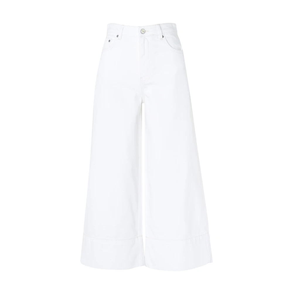 Ganni Biologische witte katoenen jeans White Dames