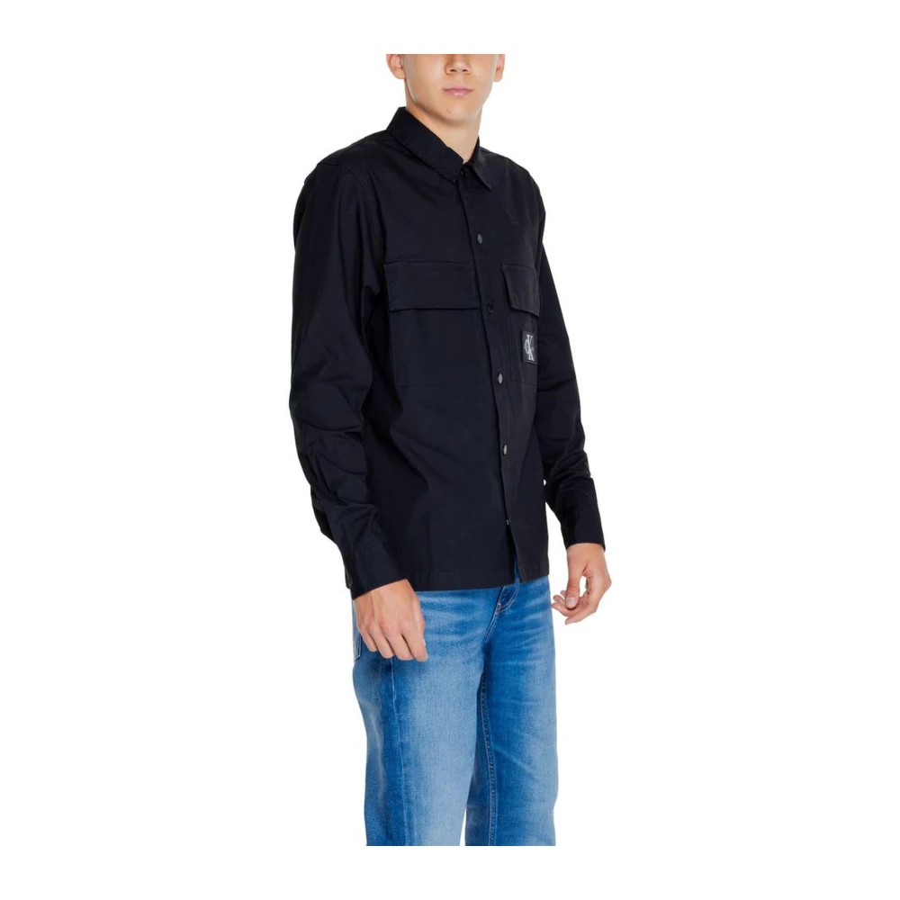 Calvin Klein Jeans Katoenmix shirt Herfst Winter Collectie Black Heren