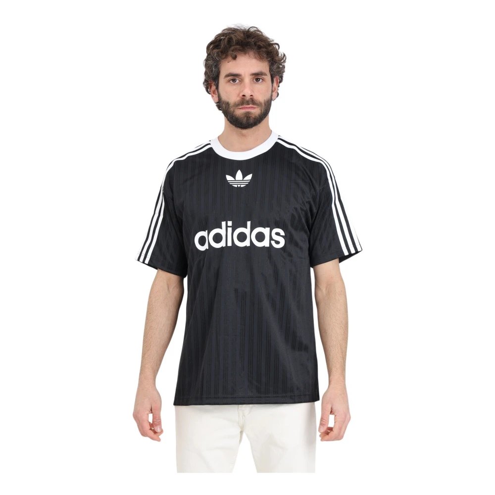 Adidas Originals Svart Adicolor Poly T-shirt Ikonisk Trefoil Black, Herr