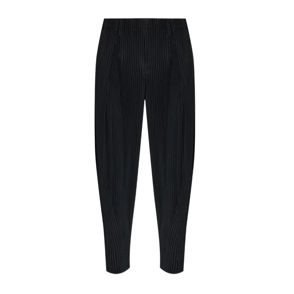 Issey Miyake Men's Black Straight Trousers, M, Tailored Pleats 1