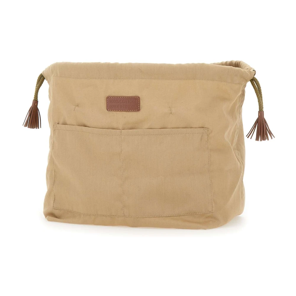Dragon Diffusion Beige Katoenen Clutch met Trekkoordsluiting Beige Dames