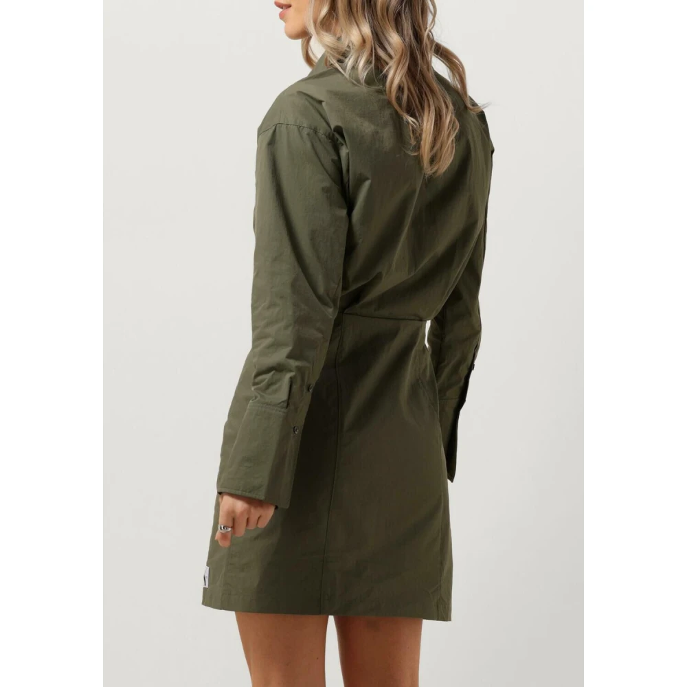 Calvin Klein Soft Touch Shirt Dress Green Dames