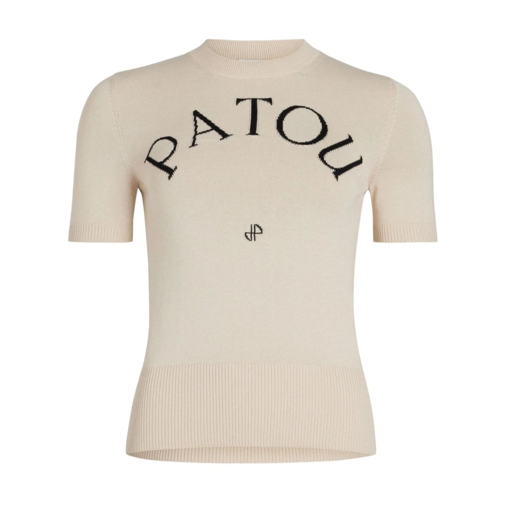 Patou Ivoor Wit Jacquard Trui Beige Dames