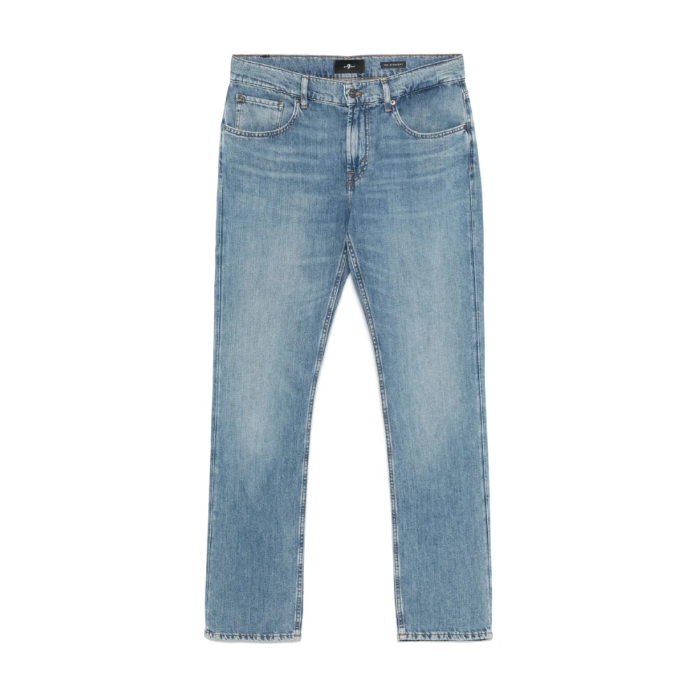 7 For All Mankind Blauwe Klassieke Five-Pocket Jeans Blue Heren