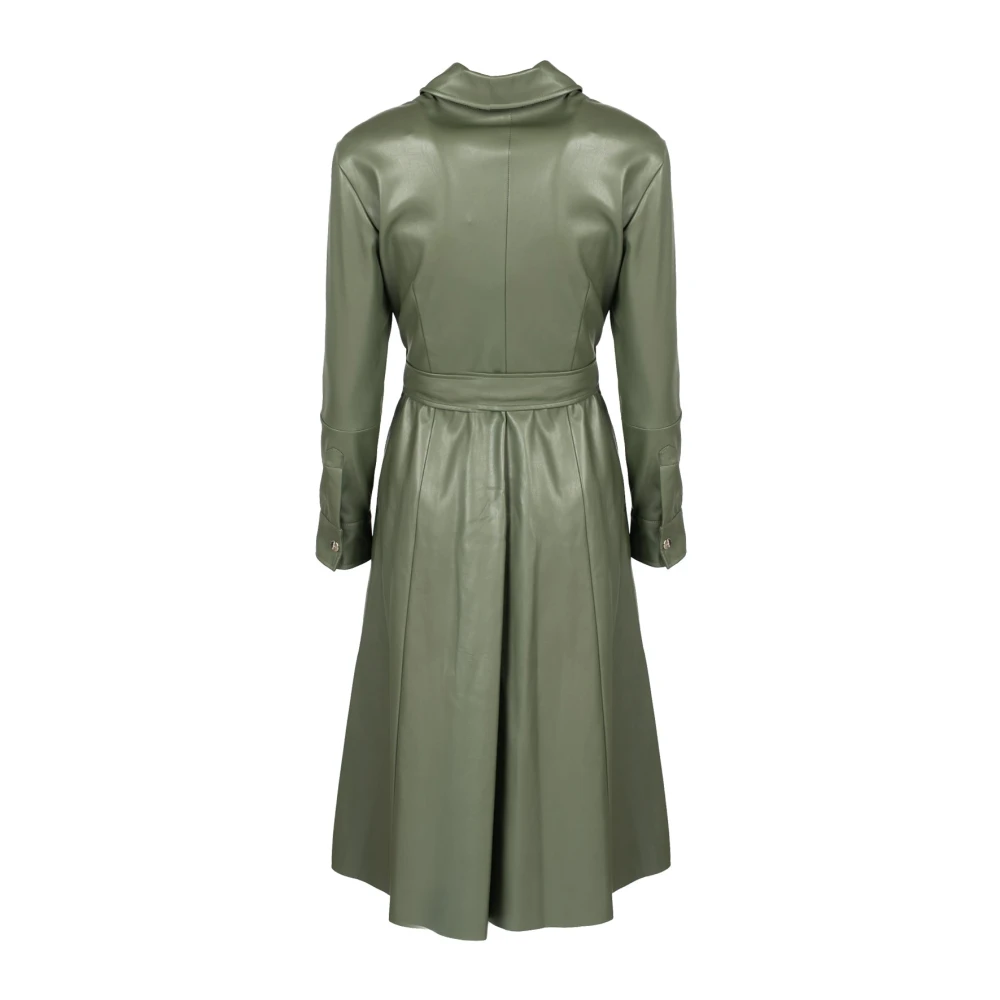 Liu Jo Elegante Midi Jurk met Kraag Green Dames