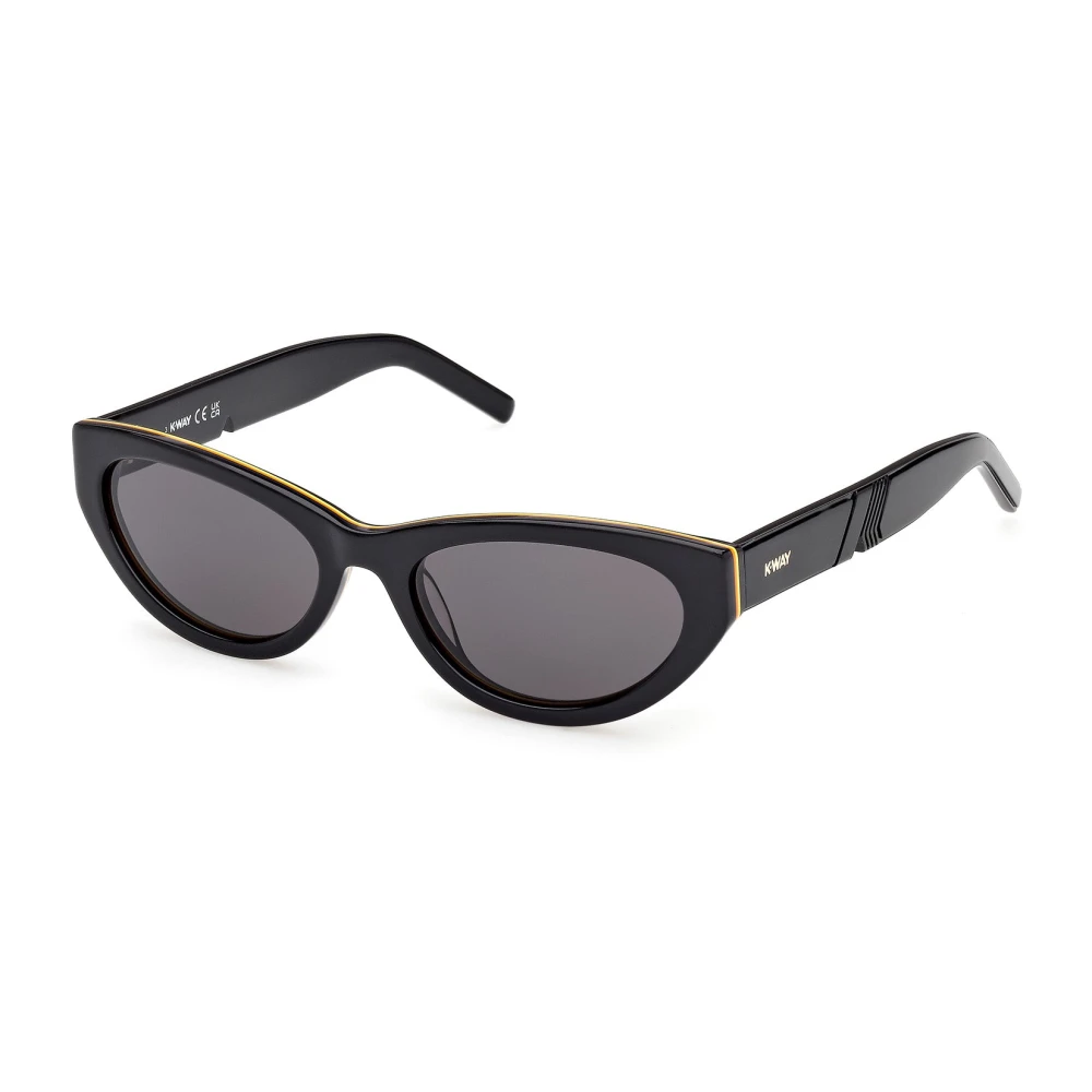 K-Way Women's Black Cat-Eye Sunglasses In Glossy