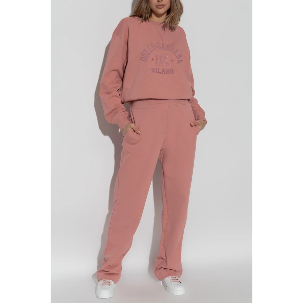 Dolce & Gabbana Sweatshirt met Logo Pink Dames