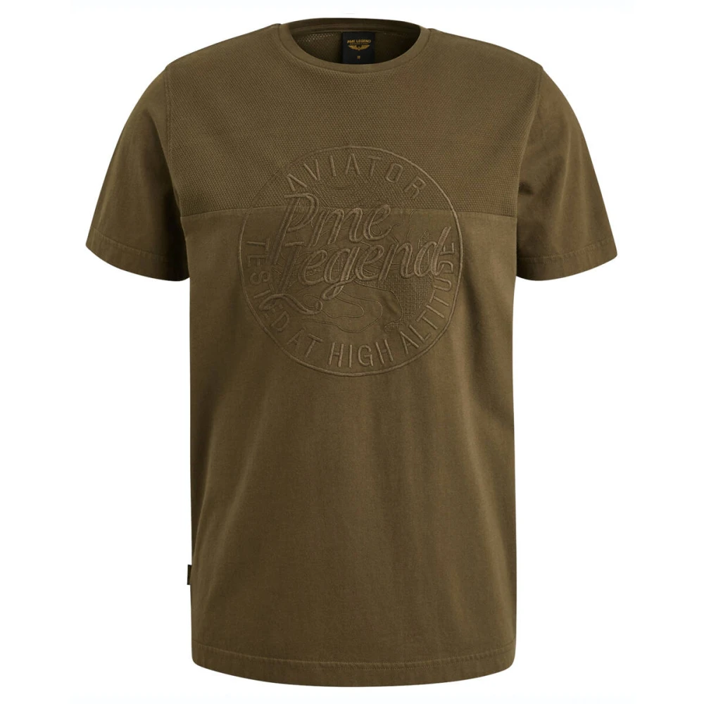 PME Legend Korte Mouw R-hals Piqué Mix Shirt Brown Heren