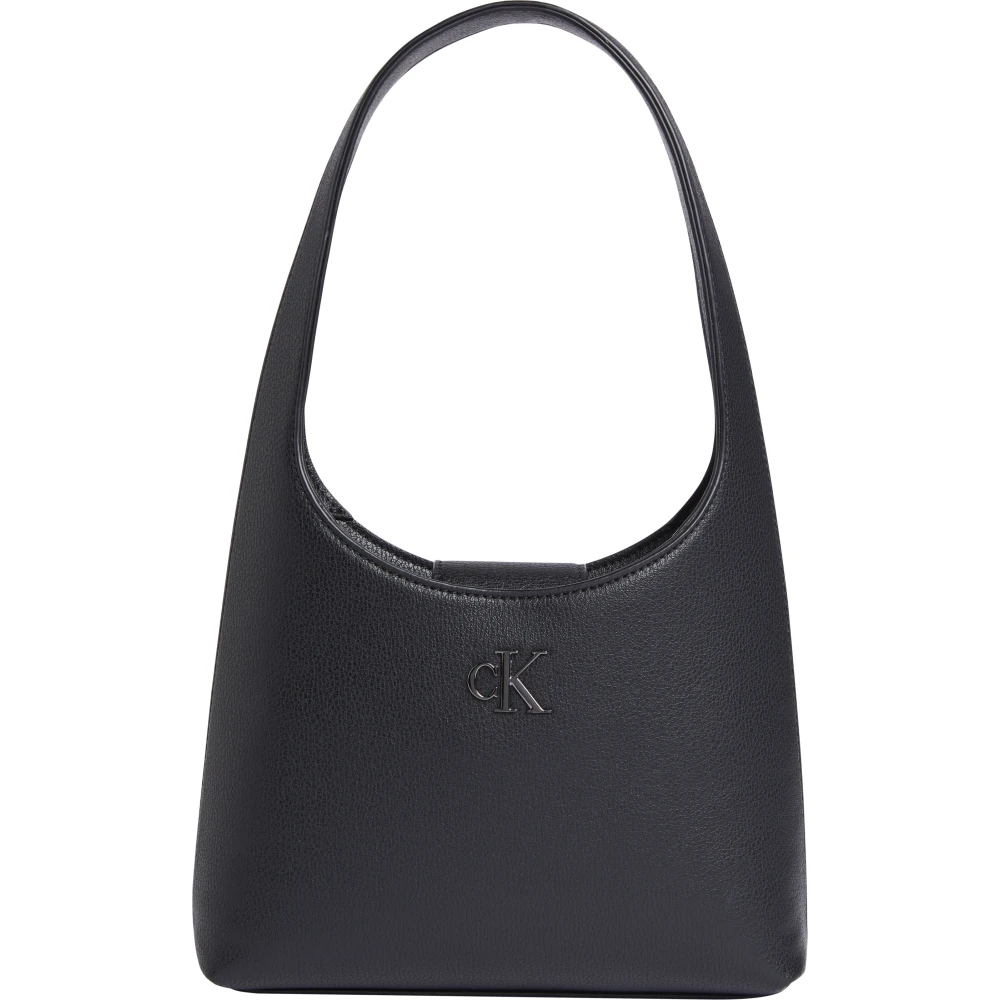 Calvin Klein Minimal Monogram Zwarte Schoudertas Black Dames